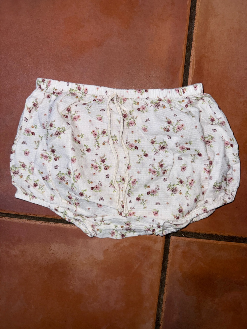Jamie Kay White Bloom Print Cotton Shorts